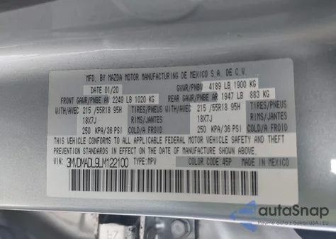 2020 Mazda Cx-30 Preferred Package from USA, damaged, VIN 3MVDMADL9LM122100